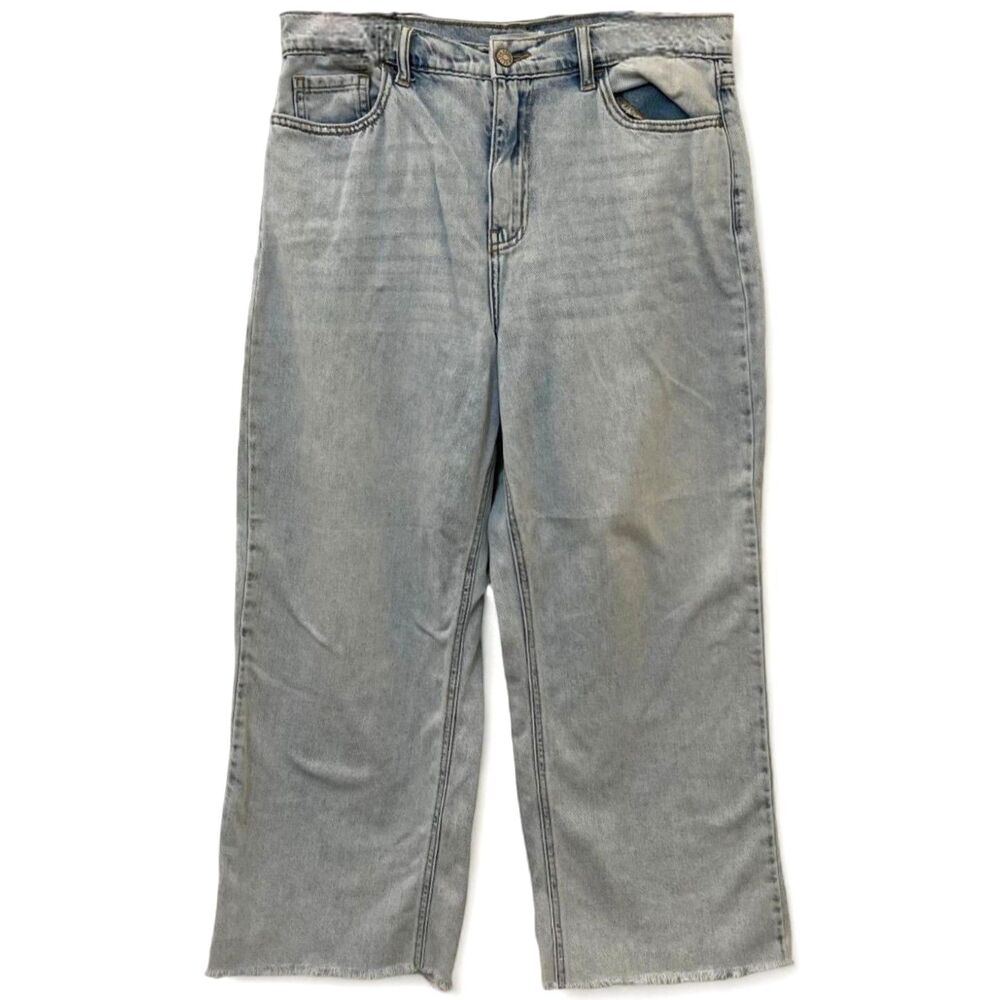 CELLO High Rise Light Wash Wide Leg Cropped Jeans Size 9